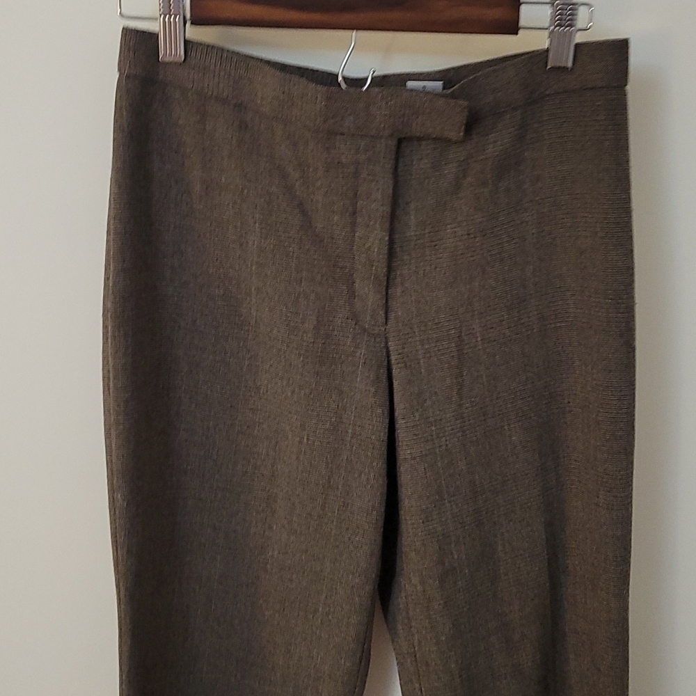 SAG HARBOR 1990s Brown Plaid Midrise Poplin Flat Front Dress Pants - Picture 3 of 12